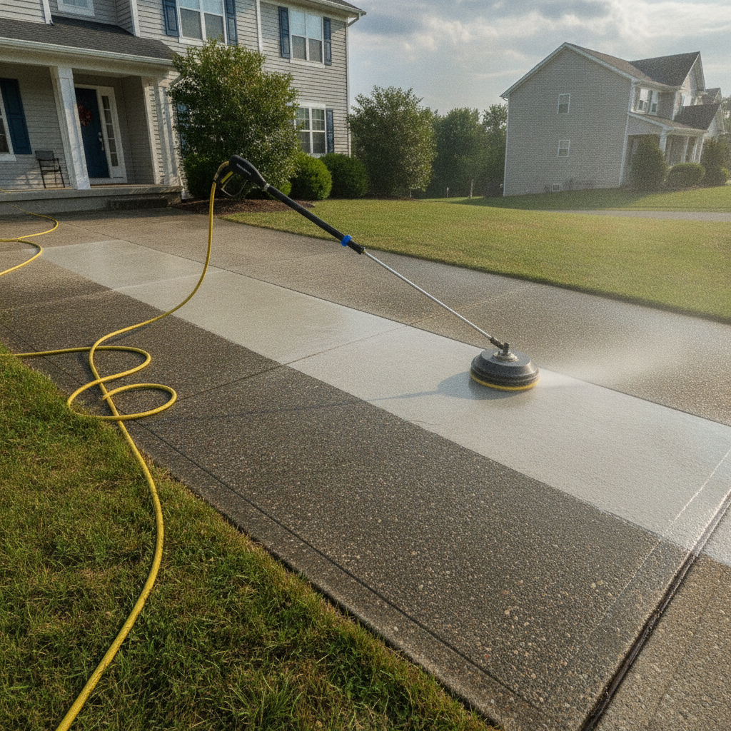 Driveway Cleaning - No Face and No Text